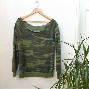 Camouflage Boatneck Sweatshirt